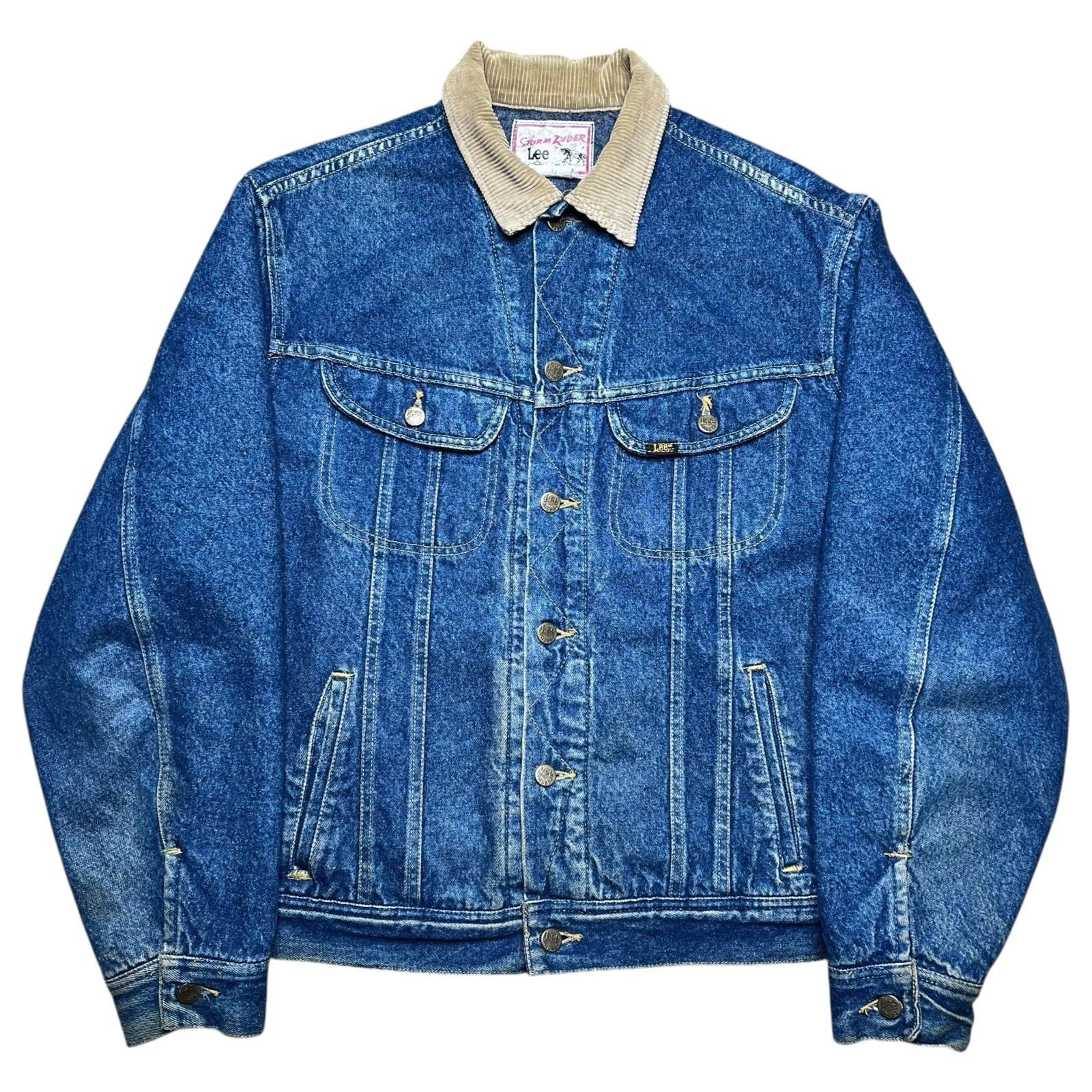 Vintage LEE Storm Rider Denim Jacket Men’s M-L Blanket Lined Corduroy Dark Wash
