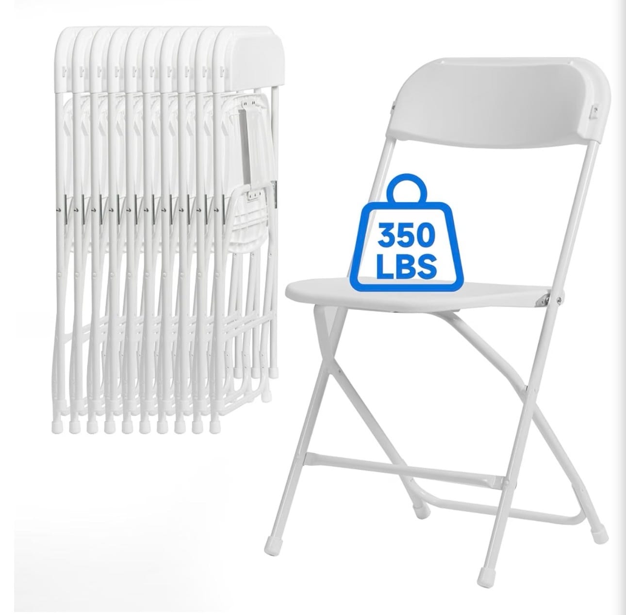 2 pieces 6 foot table and 10 chairs (folding)