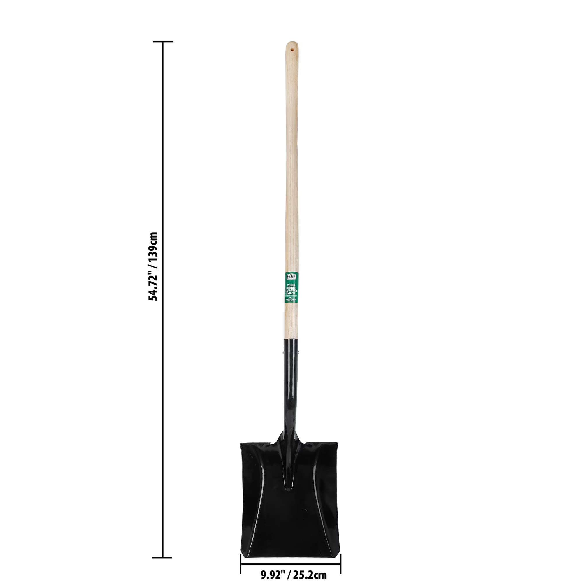 Expert Gardener Square Transfer Shovel, Steel Blade, Wood Handle - Photo 2