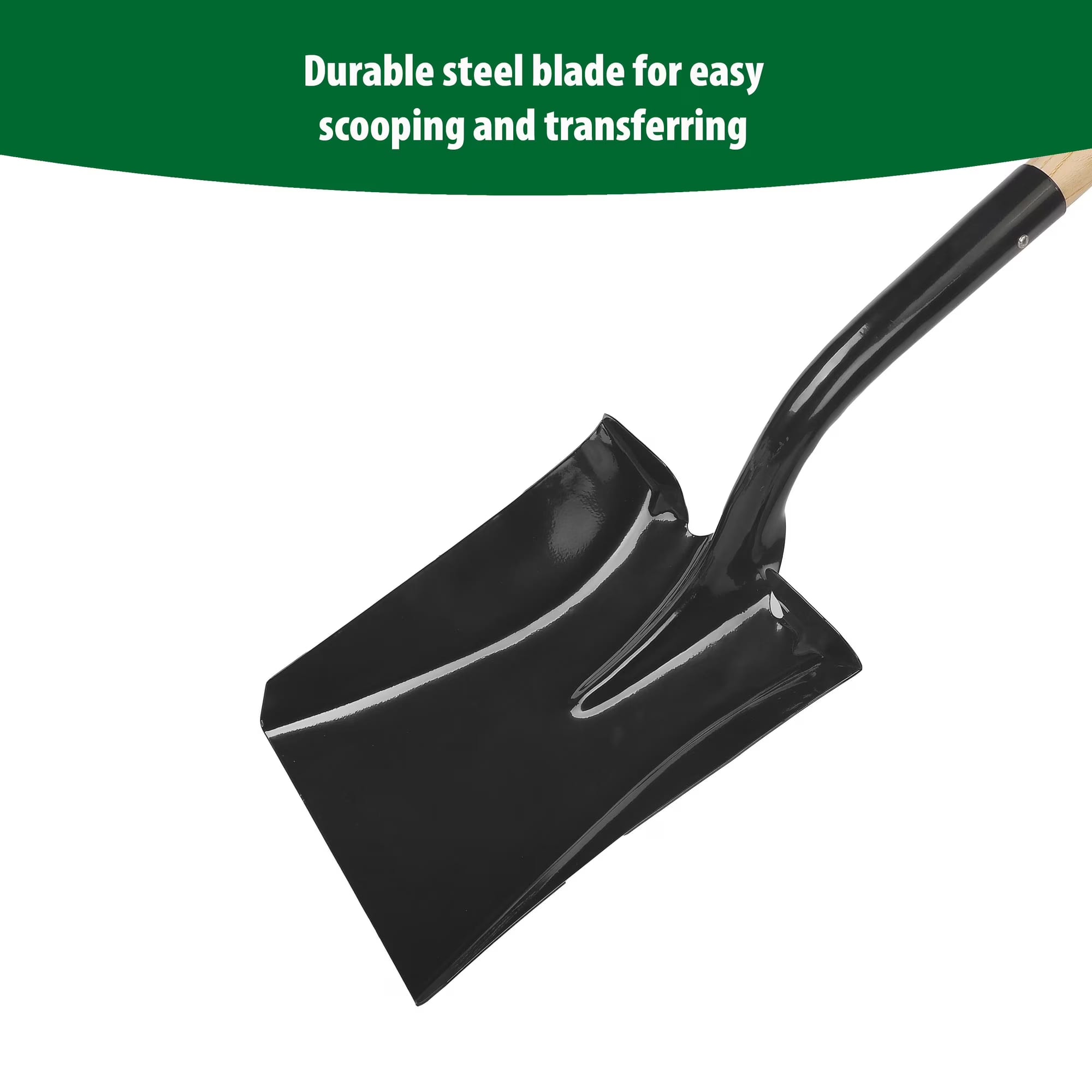 Expert Gardener Square Transfer Shovel, Steel Blade, Wood Handle - Photo 4